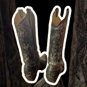 Size 7 1/2 Wild West cowgirl boots original real leather